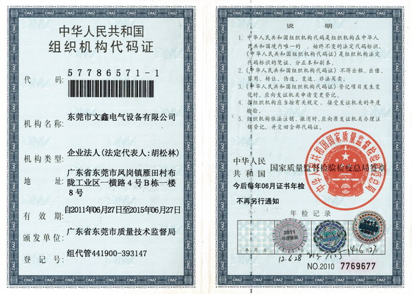 組織機(jī)構(gòu)代碼證